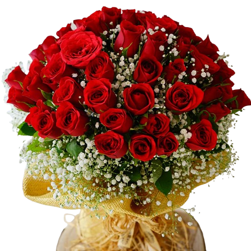 Large Red-White Rose Bouquet