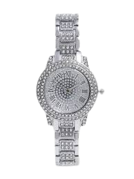 Women's Silver Diamante Watch